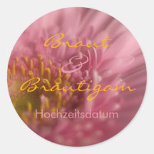 Gerbera de Rosa • Sauvez l'autocollant de date