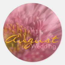 Gerbera rose • Autocollant de mariage d'août