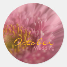 Gerbera rose • Autocollant de mariage d'octobre