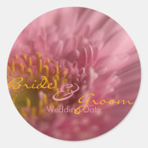 Gerbera rose • Sauvez l'autocollant de date