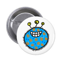 Germe bleu de bande dessinée badge avec épingle