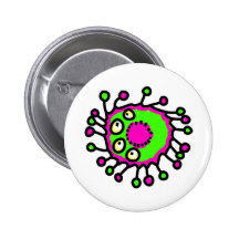 Germe vert et rose de bande dessinée badges avec agrafe