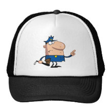 Gestes de policier avec le doigt casquette