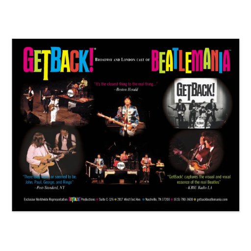 GetBack ! Carte postale de Beatlemania de ®