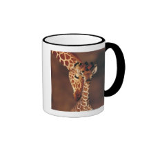 Girafe adulte avec le veau (camelopardalis de Gira Tasse À Café