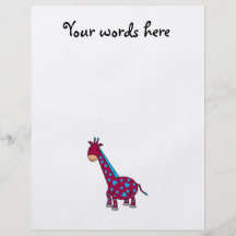 Girafe bleue et rose prospectus customisé