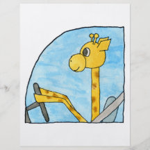 Girafe conduisant une voiture tract personnalisé