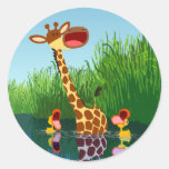 Girafe de bande dessinée et autocollant mignons de autocollants