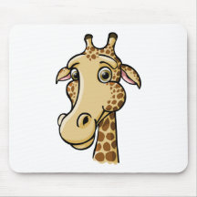 Girafe de bande dessinée tapis de souris