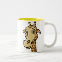 Girafe de bande dessinée tasses
