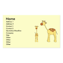 Girafe de bébé et d'adulte cartes de visite professionnelles