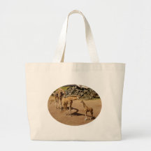 Girafe de bébé et famille de girafe sac en toile