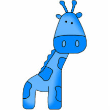Girafe de bleu de sculpture en photo découpage en acrylique