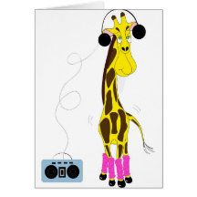Girafe de danse cartes de vœux