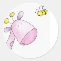girafe et abeille de timbre autocollants