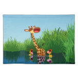 Girafe et canetons mignons Placemat de bande dessi sets de table