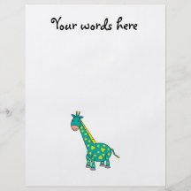 Girafe jaune et verte prospectus en couleur