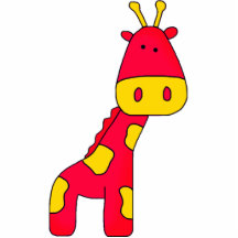 Girafe jaune rouge de sculpture en photo photo en découpe