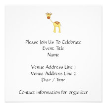 Girafe mignonne. Bande dessinée Cartons D'invitation