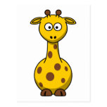 Girafe mignonne de bande dessinée carte postale