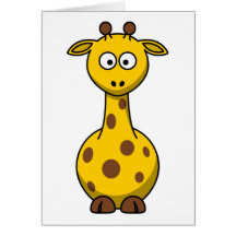 Girafe mignonne de bande dessinée cartes