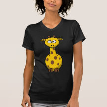 Girafe mignonne de bande dessinée t-shirt