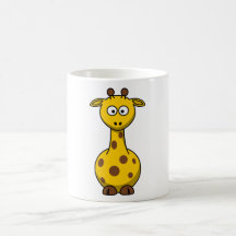 Girafe mignonne de bande dessinée tasse à café