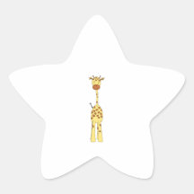 Girafe mignonne grande. Animal de bande dessinée Autocollants En Étoile