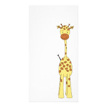 Girafe mignonne grande. Animal de bande dessinée Photocartes