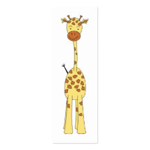 Girafe mignonne grande. Animal de bande dessinée Carte De Visite