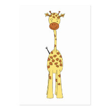 Girafe mignonne grande. Animal de bande dessinée Modèles De Cartes De Visite