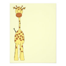 Girafe mignonne grande. Animal de bande dessinée Invitation