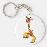 Girafe mignonne Keychain de danse de bande dessiné porte-clés