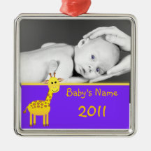 Girafe/photo de bébé ornement