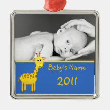 Girafe/photo de bébé ornements