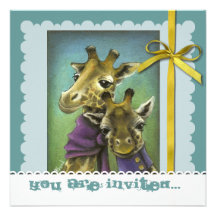 Girafes de hippie invitation personnalisable