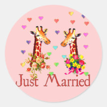 Girafes de mariage autocollants