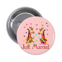 Girafes de mariage badges avec agrafe