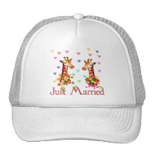 Girafes de mariage casquettes