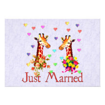 Girafes de mariage invitations personnalisables