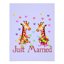 Girafes de mariage invitations personnalisées