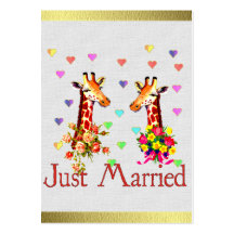Girafes de mariage modèle de carte de visite