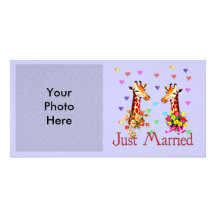 Girafes de mariage modèle pour photocarte