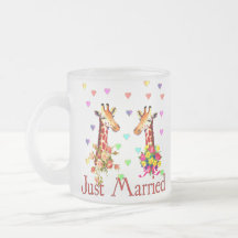 Girafes de mariage tasse à café