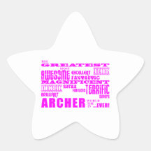 Girls Archers : Pink Greatest Archer Star Sticker