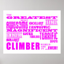 Girls Climbers : Pink Greatest Climber Posters