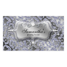 Glace d'argent de zèbre de carte de visite de bijo