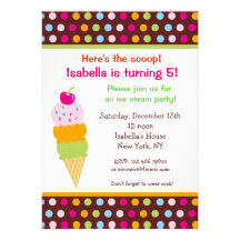 Glace d'invitations d'anniversaire de partie de cr