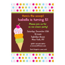 Glace d'invitations d'anniversaire de partie de cr