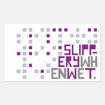 glissant si humide sticker rectangulaire